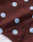 Classic Bikini Bottoms-Chocolate, Blue Painted Dot