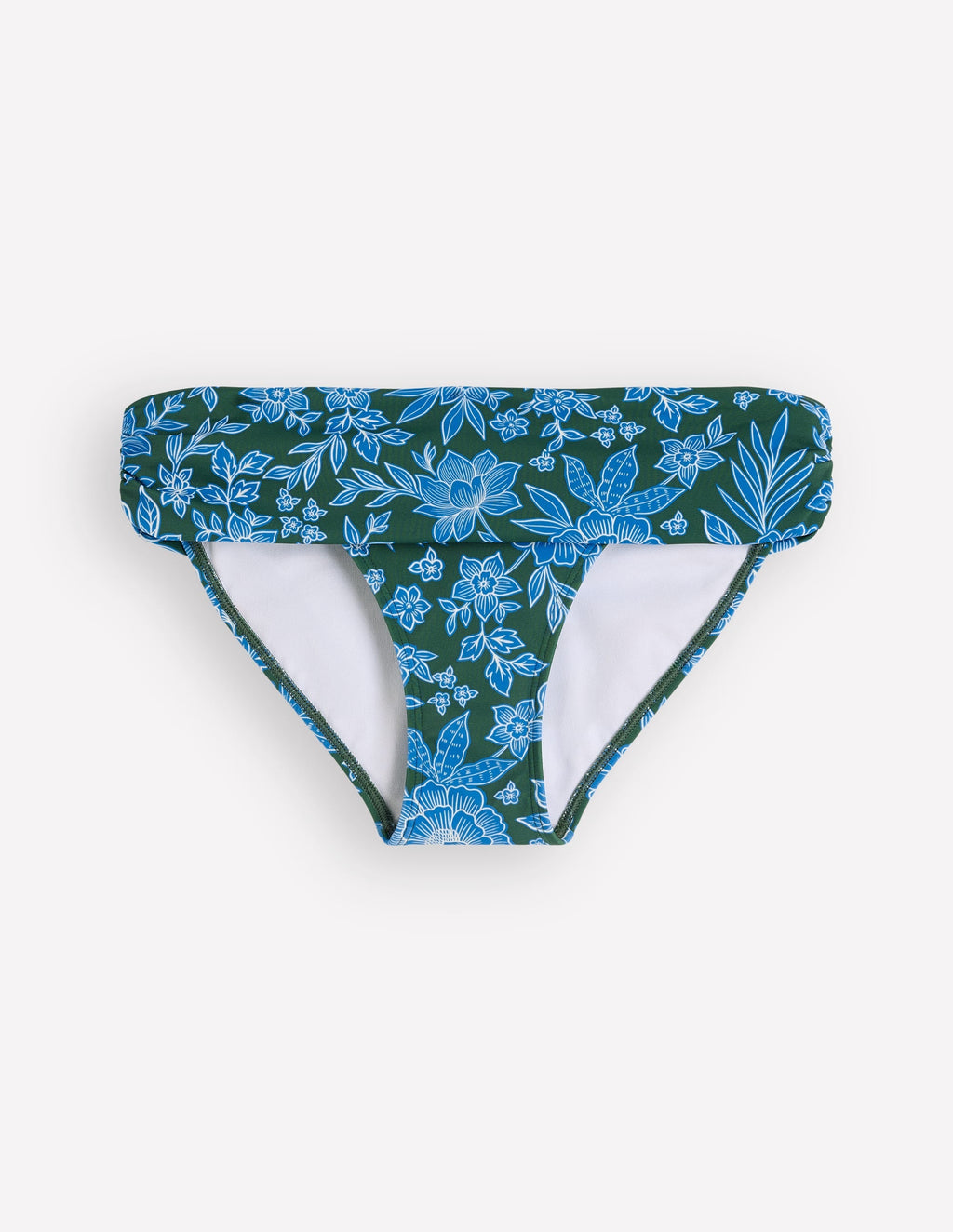 Classic Fold Bikini Bottoms-Dark Green, Ocean Blossom