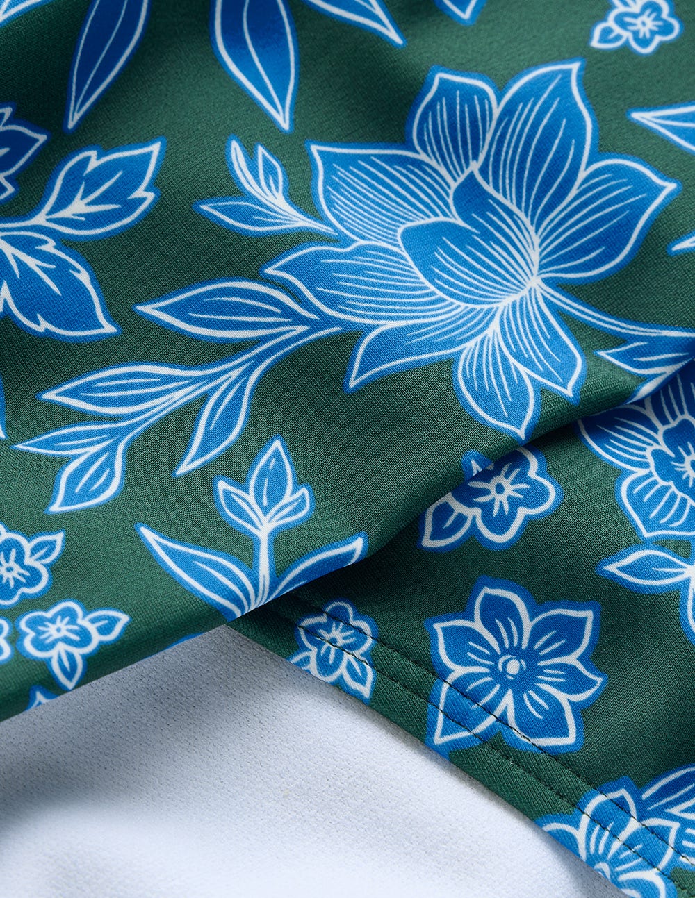 Classic Fold Bikini Bottoms-Dark Green, Ocean Blossom