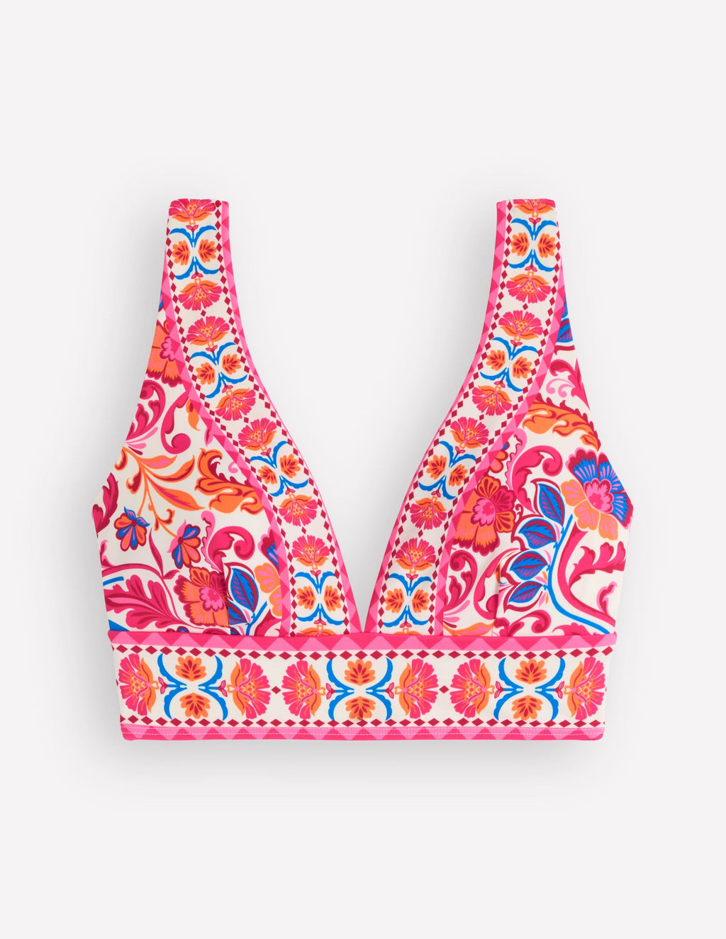 Porto Bikini Top-Pink Power, Flourishing Meadow