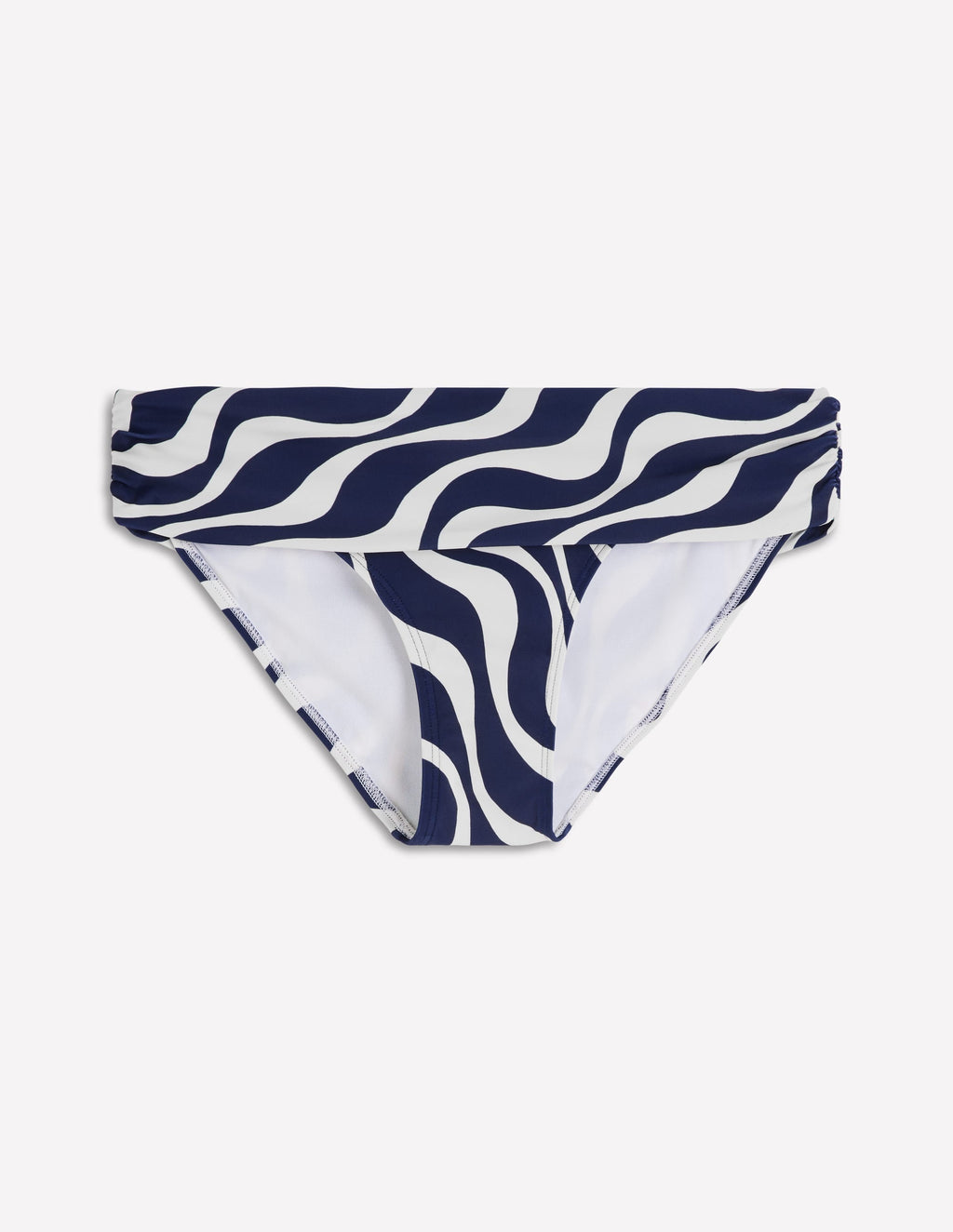 Classic Fold Bikini Bottoms-Navy, Rhythmic Wave