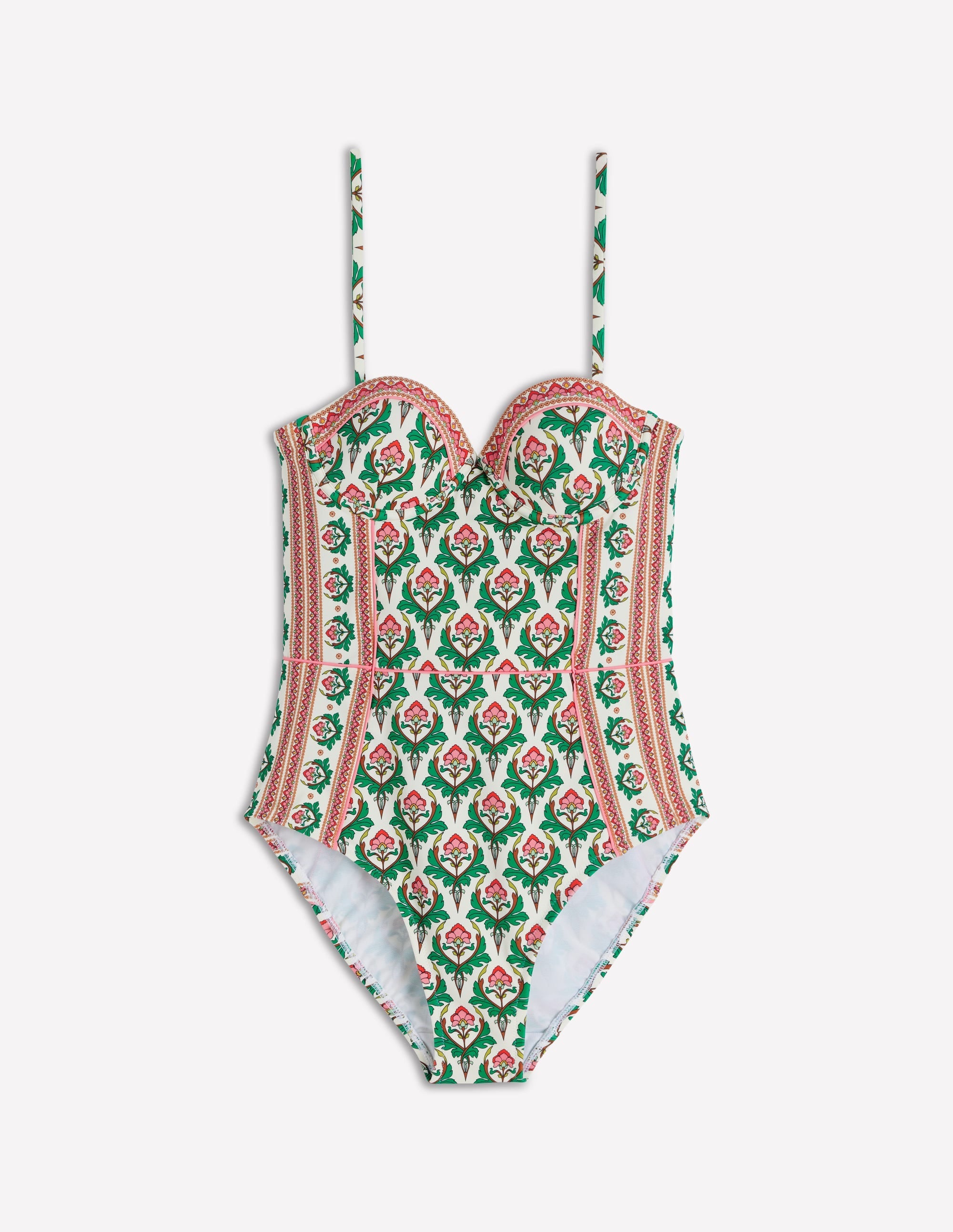 Rhodes Cup-Size Swimsuit-Ivory, Ornamental Stamp