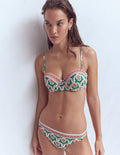 Rhodes Cup-Size Bikini Top-Multi, Ornamental Stamp