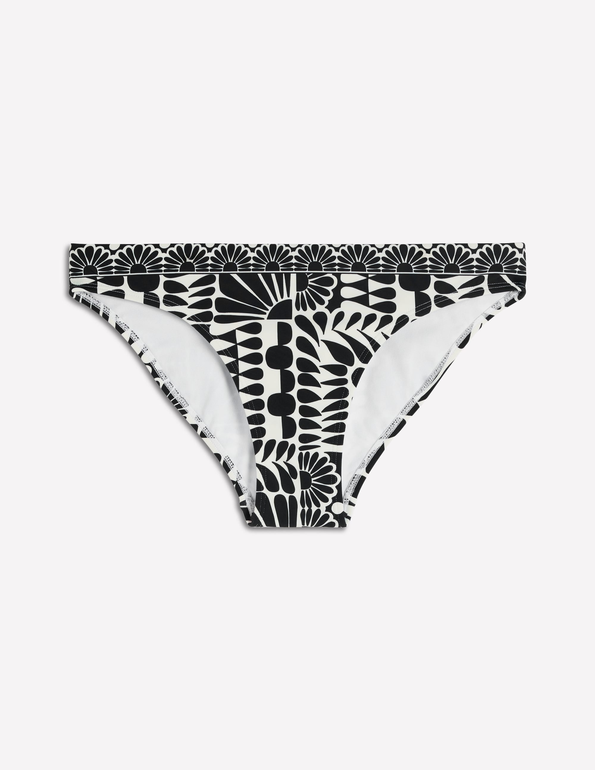 Porto Bikini Bottoms-Black, Geo Stamp