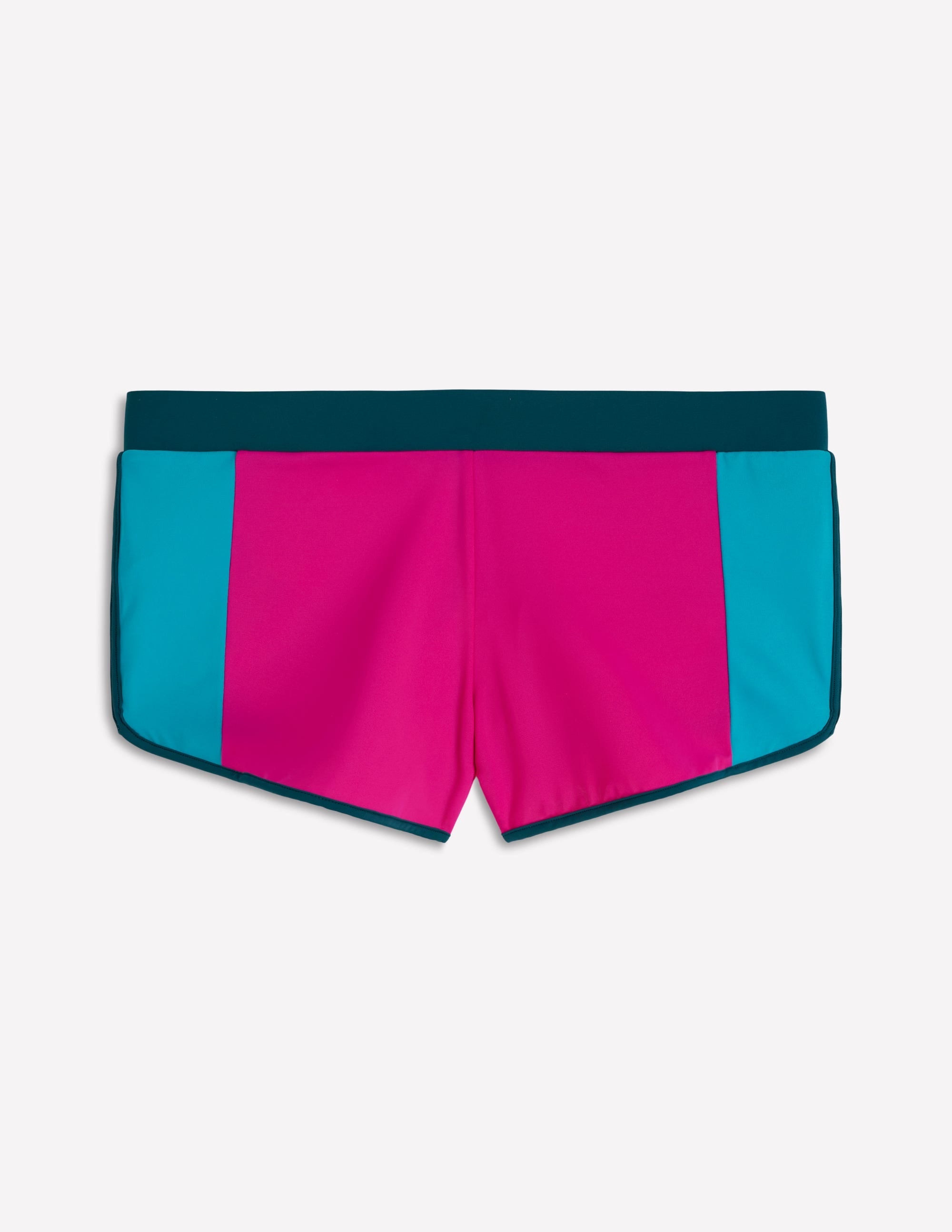 Rash Guard Swim Shorts-Pink, Colourblock