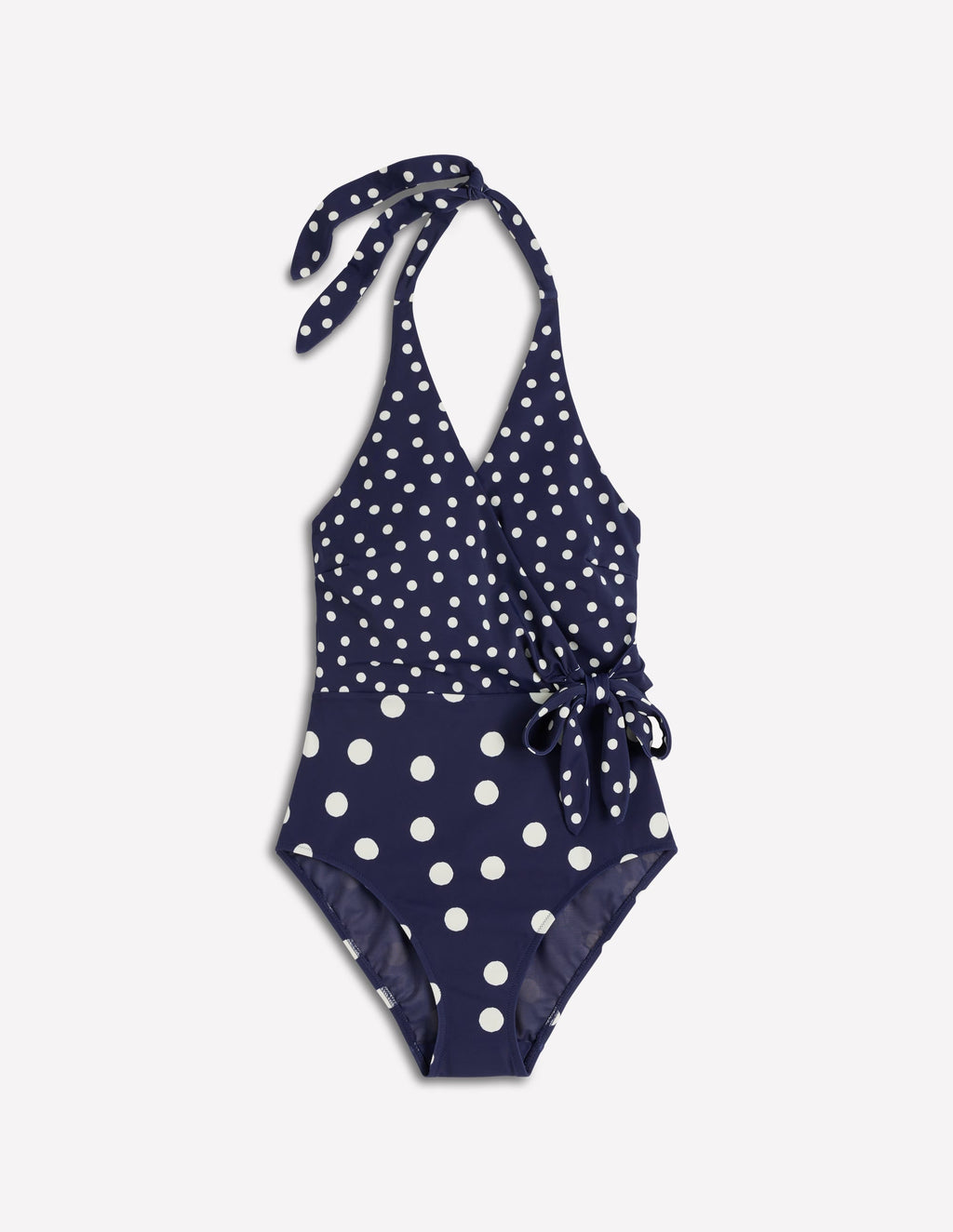 Tilos Tie Side Swimsuit-French Navy, Painted Dot