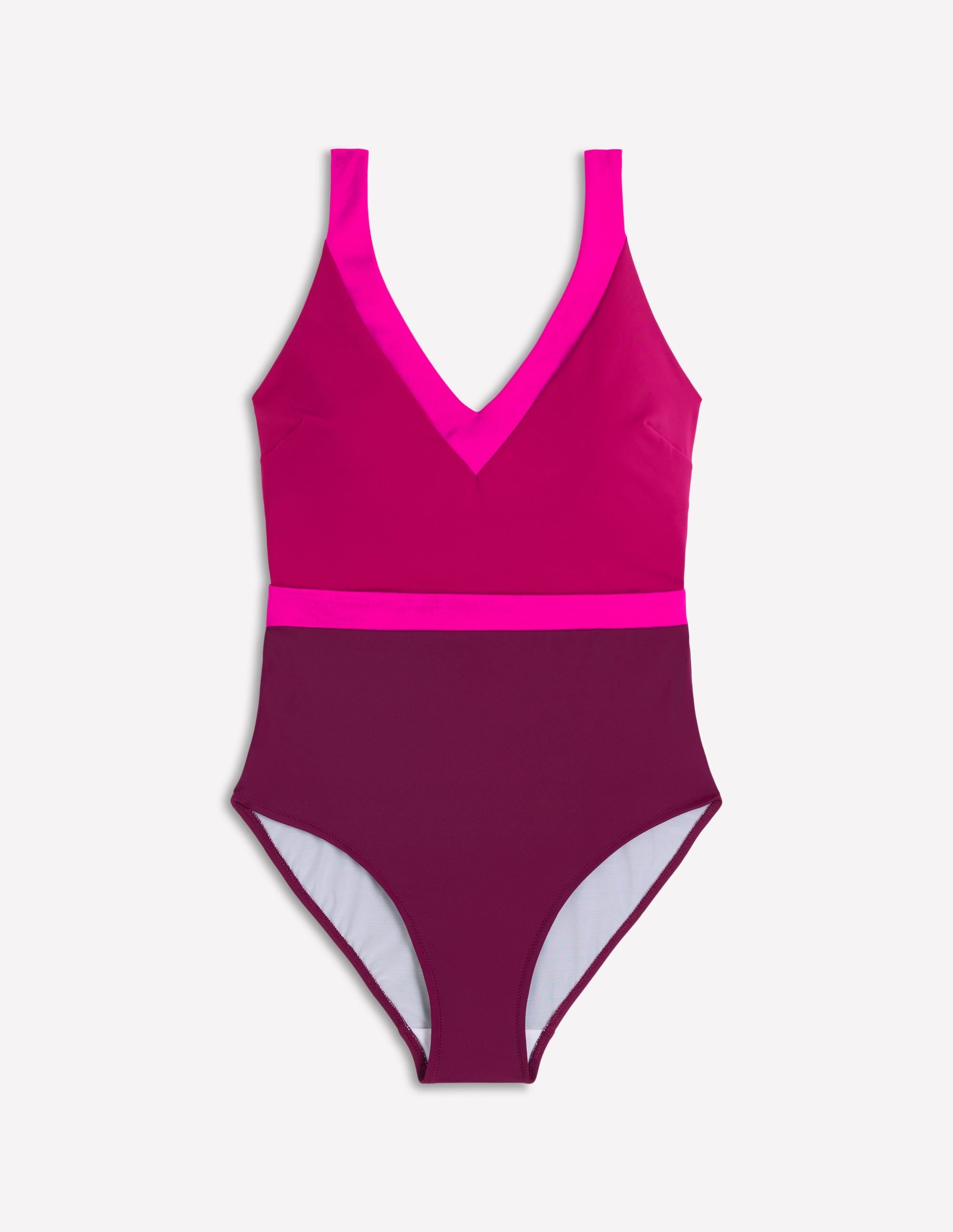 Campania Cross-back Swimsuit-Chocberry Colourblock