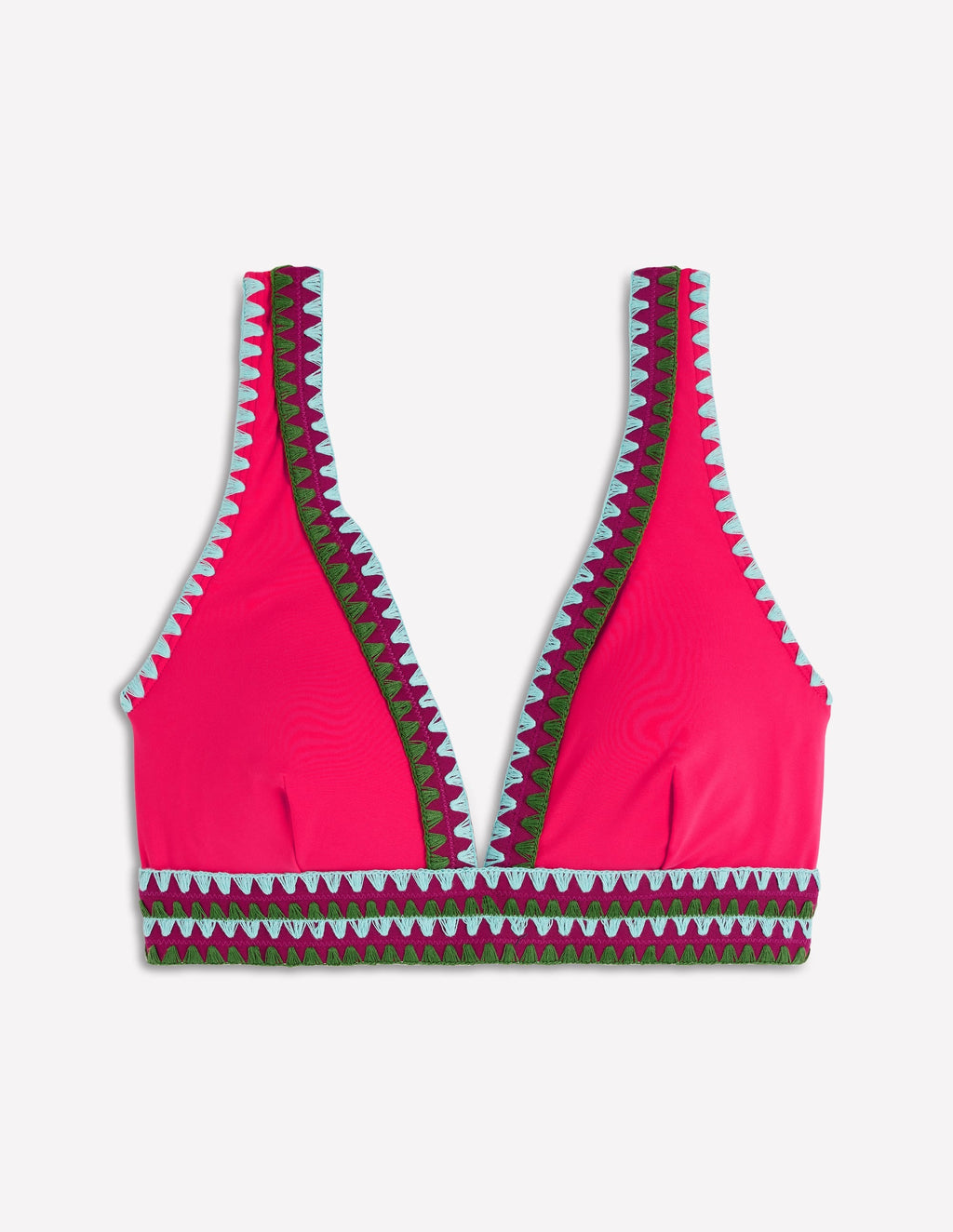 Porto Bikini Top-Rosy, Embroidery