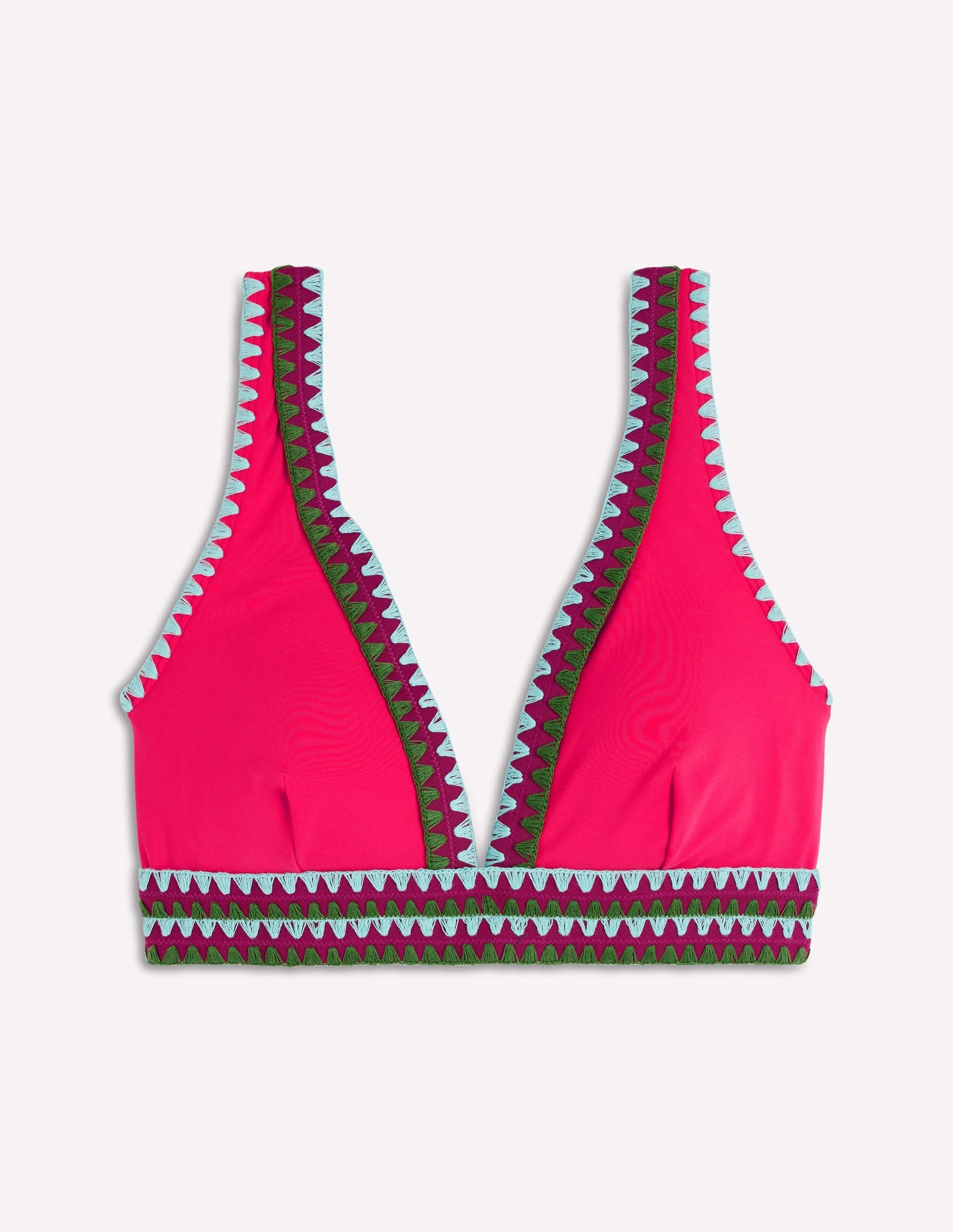 Porto Bikini Top-Rosy, Embroidery