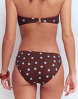 Classic Bikini Bottoms-Chocolate, Blue Painted Dot