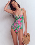 Rhodes Cup-Size Swimsuit-Pink, Euphoric Gardens