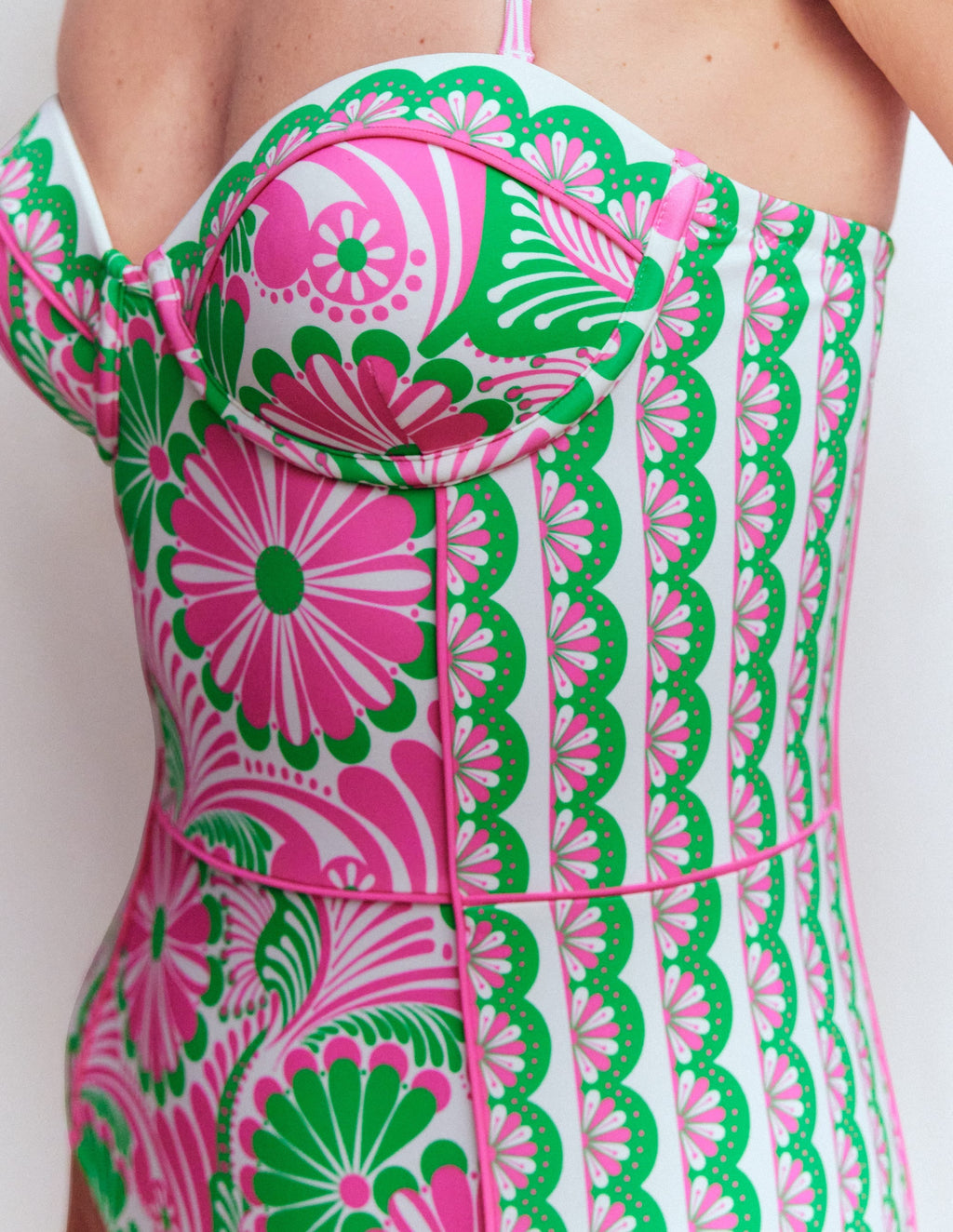Rhodes Cup-Size Swimsuit-Pink, Euphoric Gardens