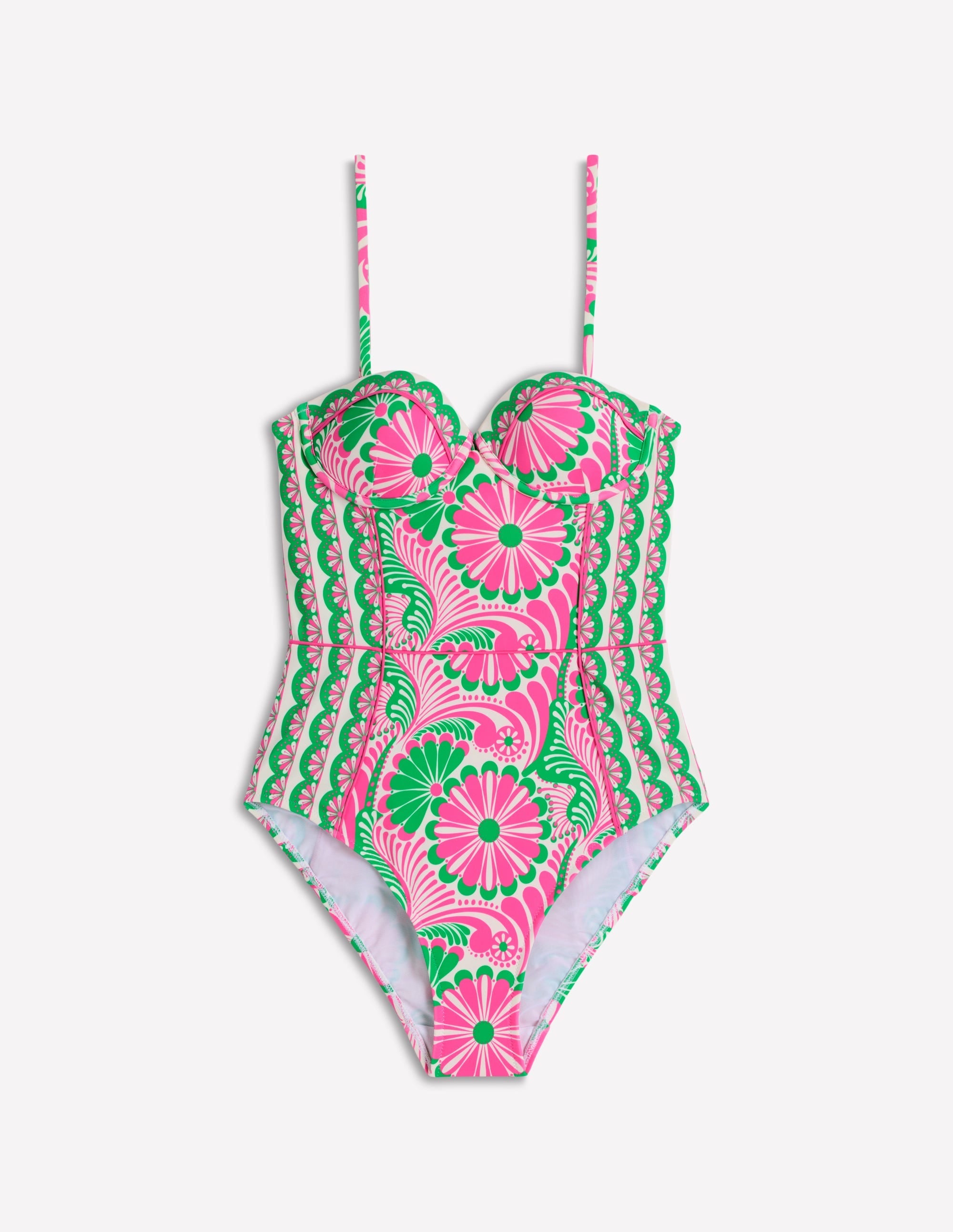 Rhodes Cup-Size Swimsuit-Pink, Euphoric Gardens