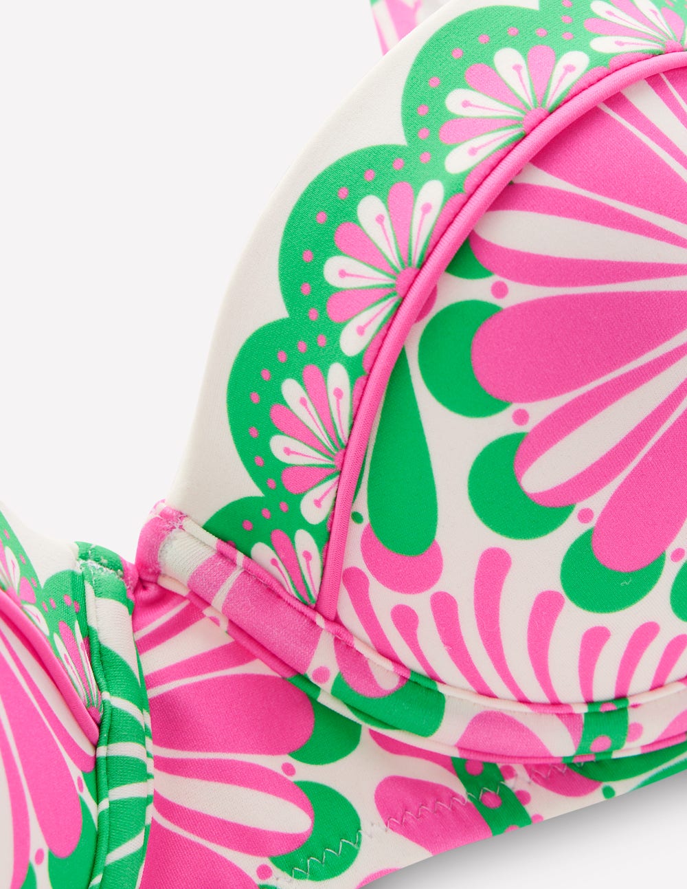 Rhodes Cup-Size Bikini Top-Pink, Euphoric Gardens