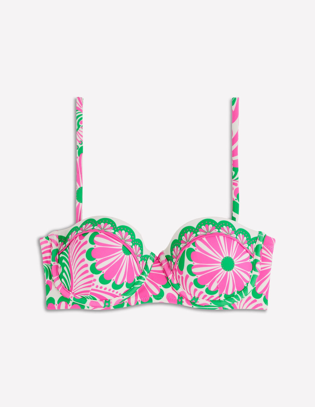 Rhodes Cup-Size Bikini Top-Pink, Euphoric Gardens