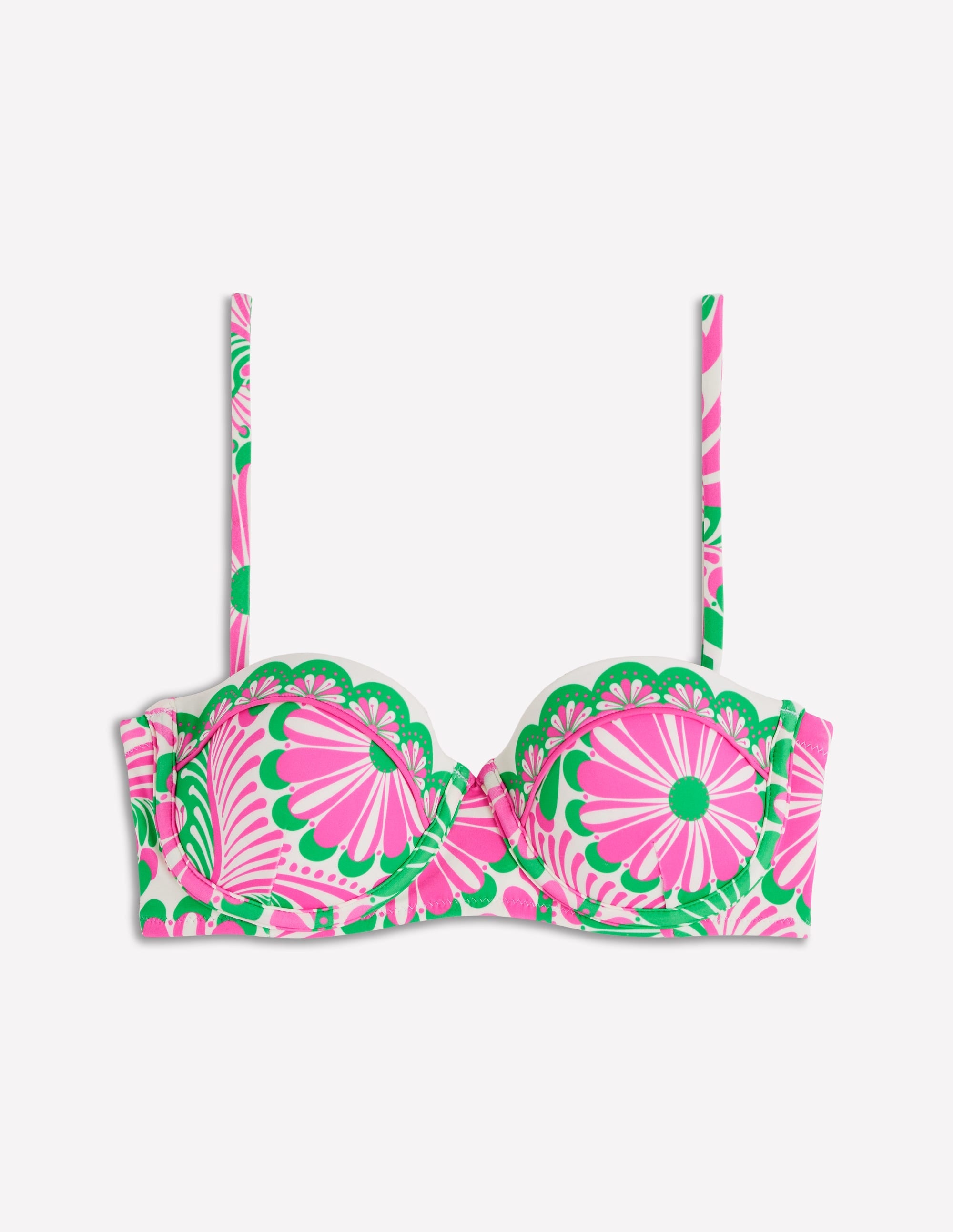Rhodes Cup-Size Bikini Top-Pink, Euphoric Gardens