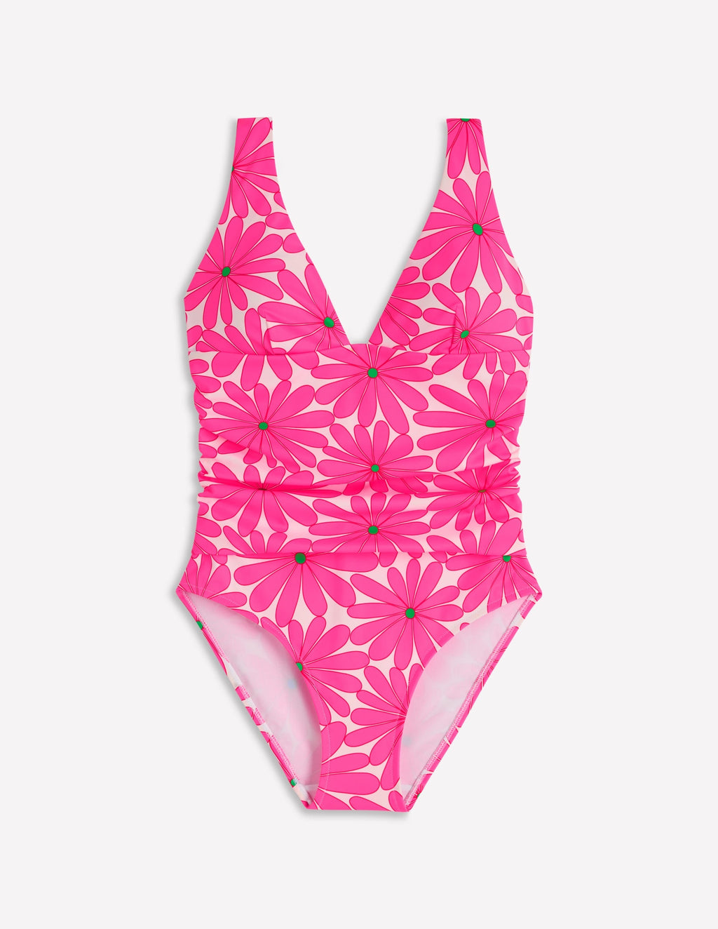 Mykonos Deep V Swimsuit-Sangria Sunset, Daisy Blossom