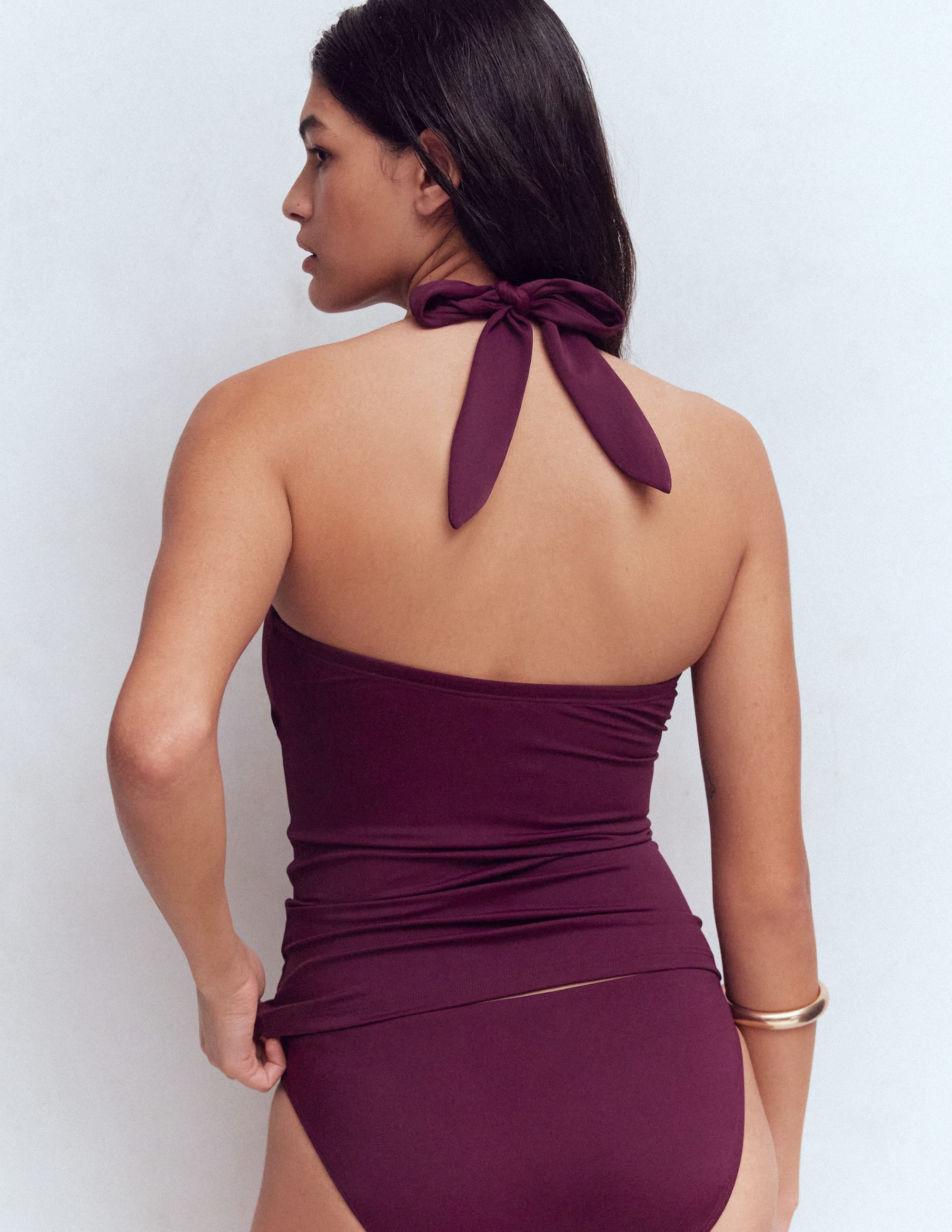 Kythira Ruched Tankini-Chocberry