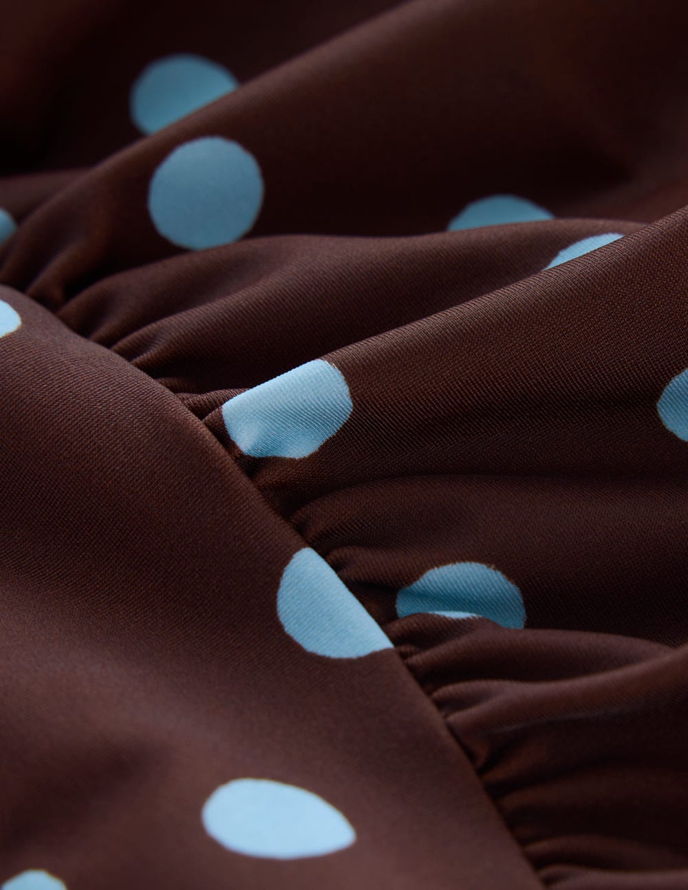 Kythira Ruched Tankini-Chocolate and Blue, Dot