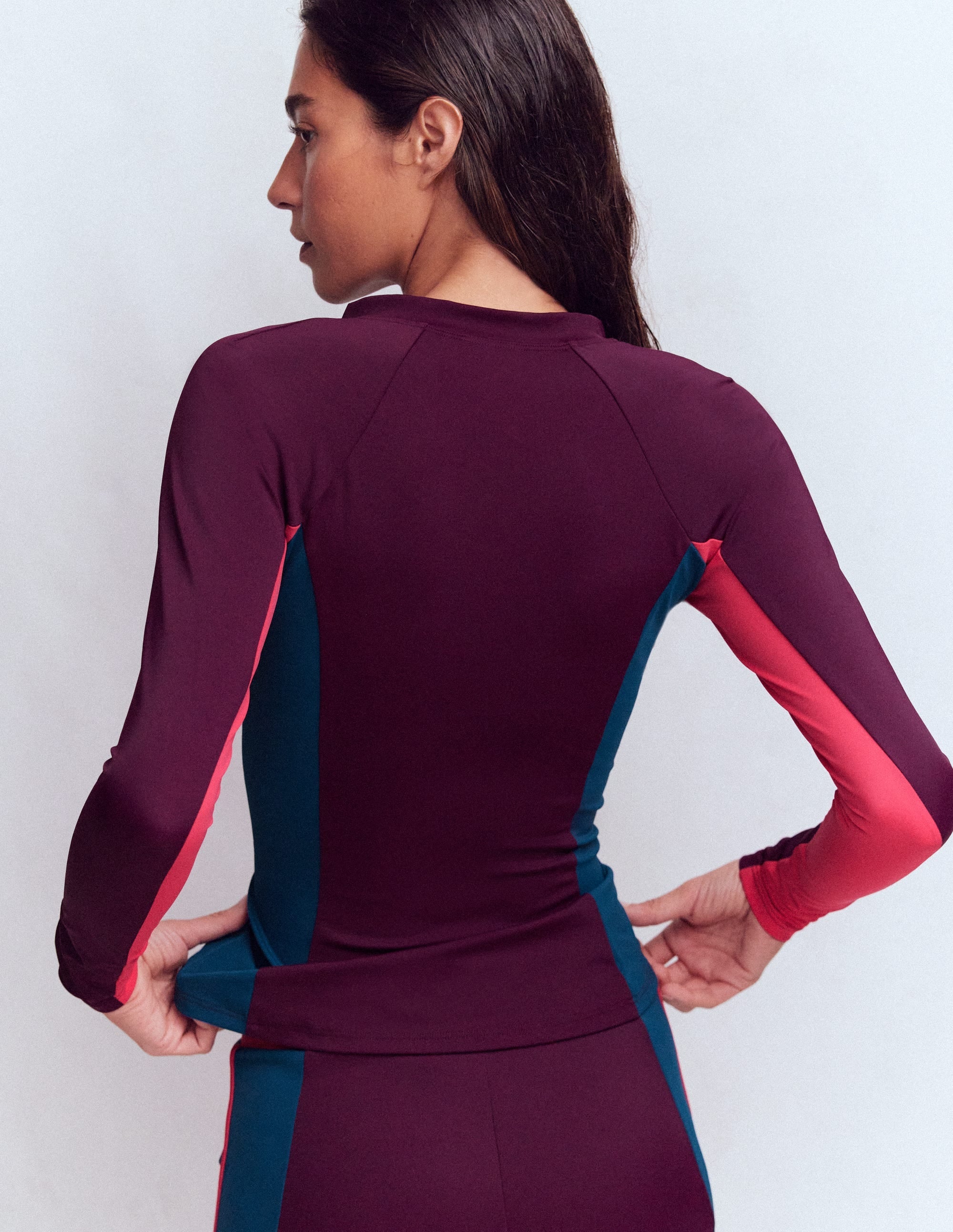 Sun Safe Raglan Rash Vest-Purple, Colourblock