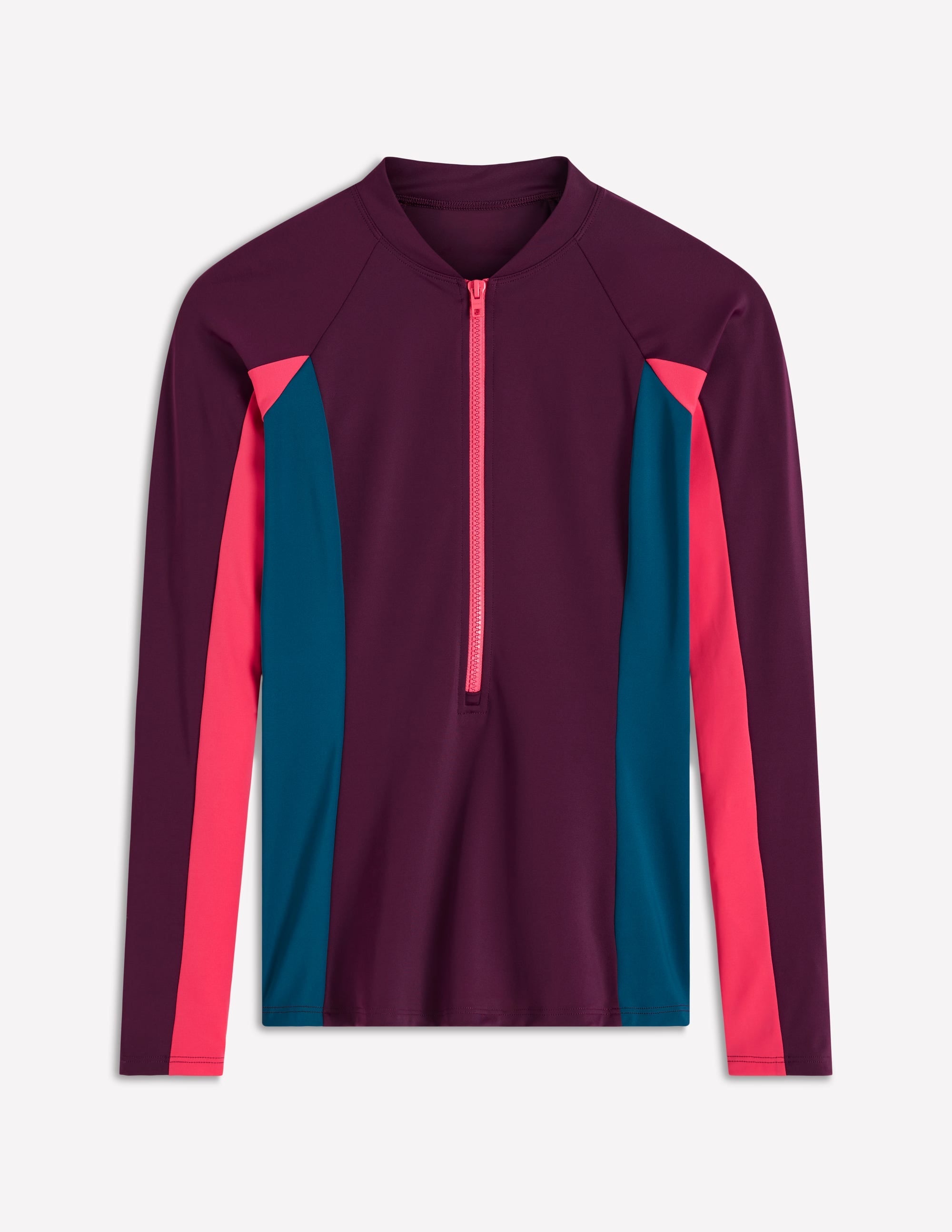 Sun Safe Raglan Rash Vest-Purple, Colourblock