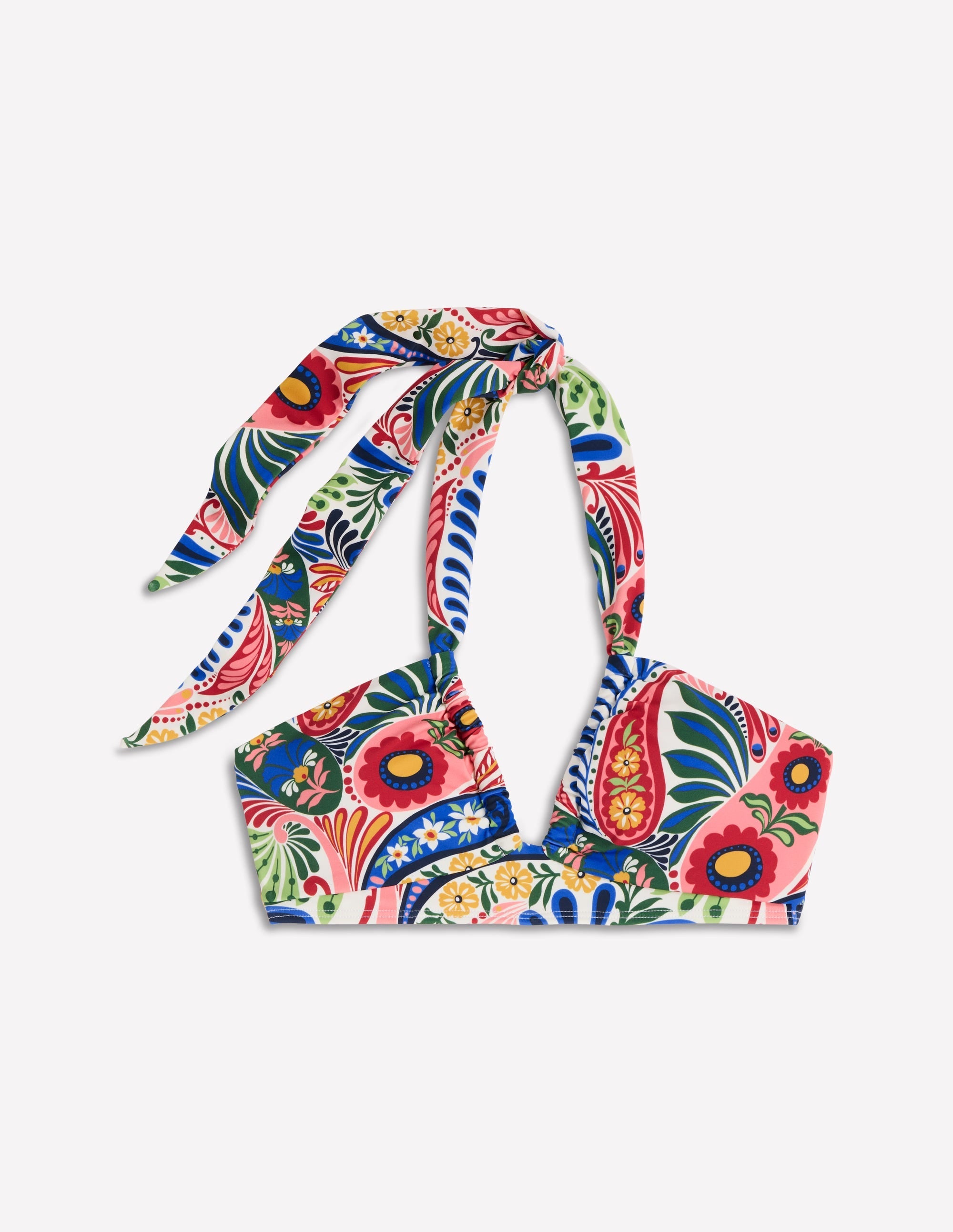 Minori Halter Tie Bikini Top-Multi, Enchanted Paisley