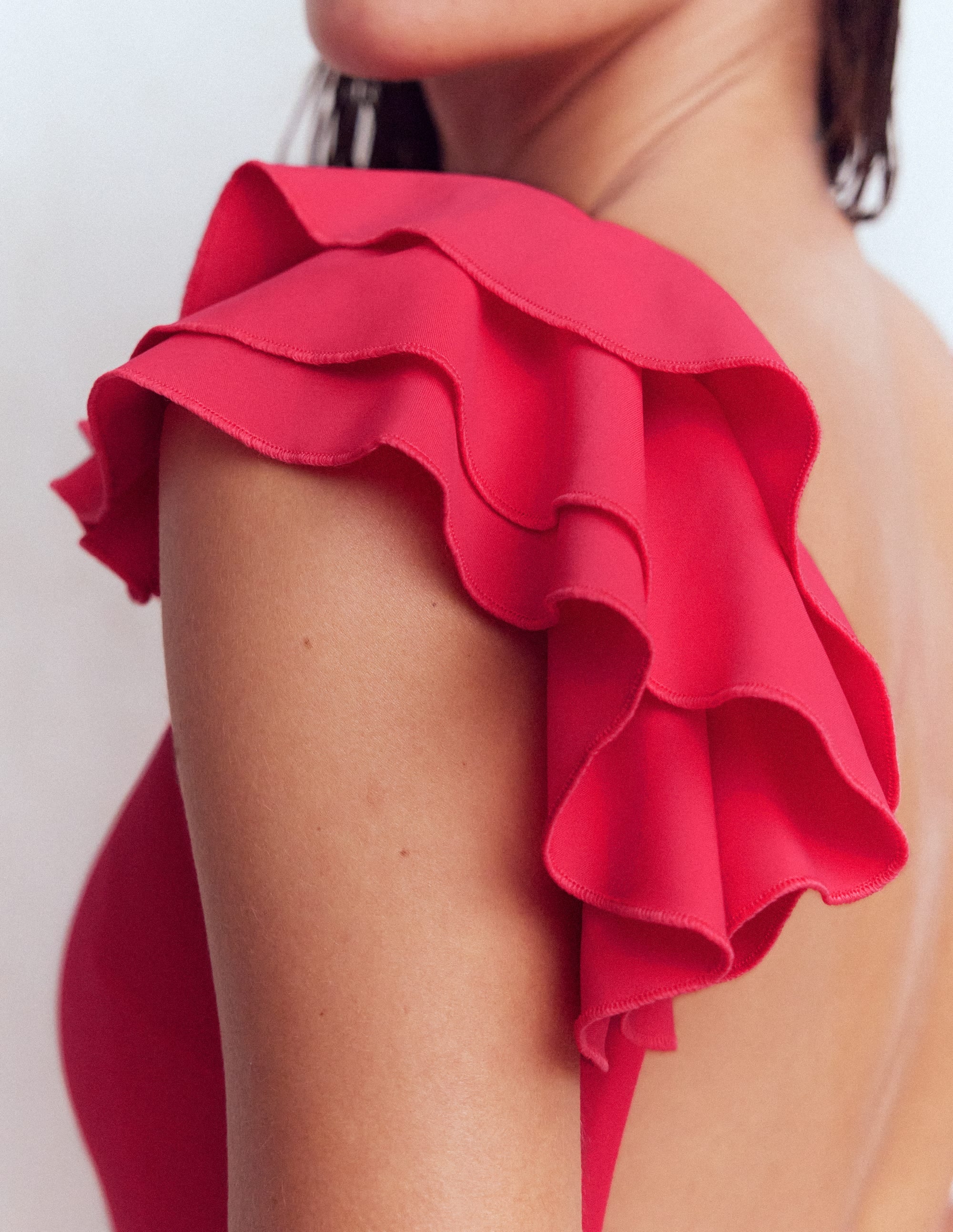 Mega Ruffle Swimsuit-Rosy