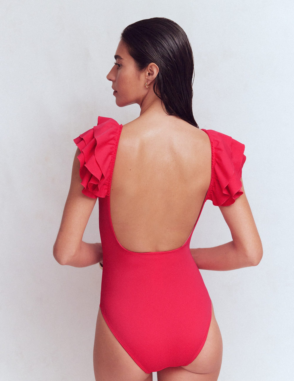 Mega Ruffle Swimsuit-Rosy