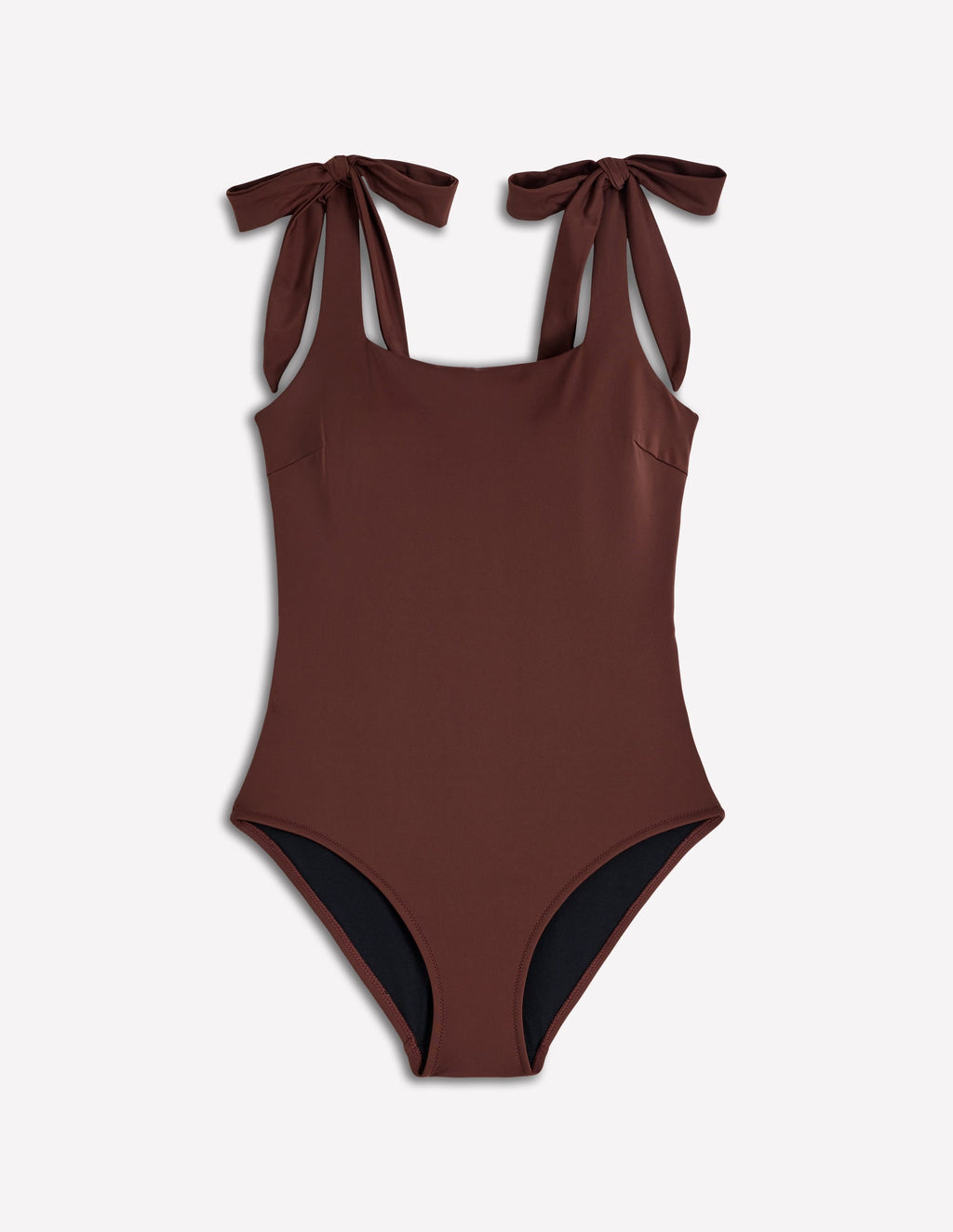 Bow Tie Shoulder Swimsuit-Cinnamon