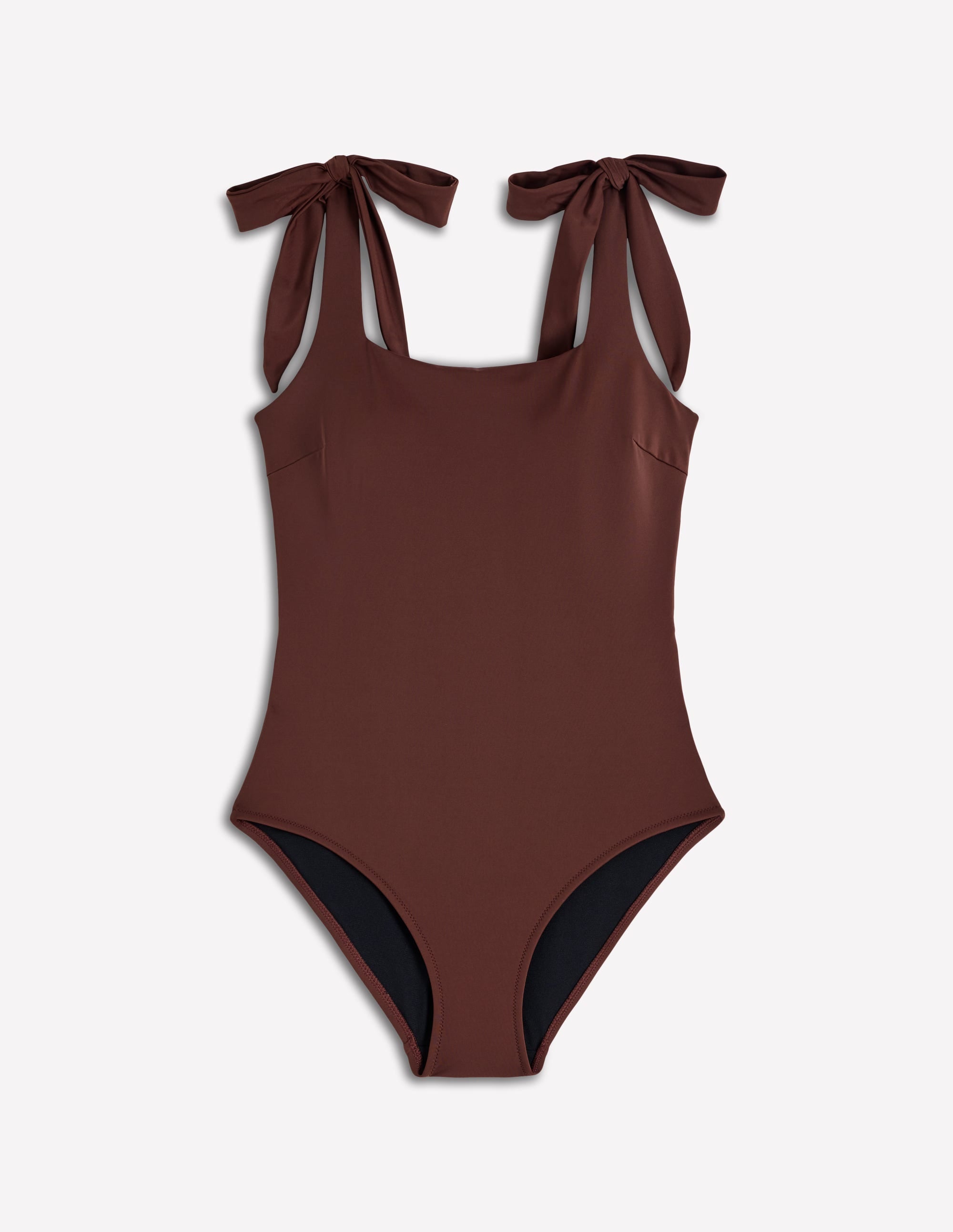 Bow Tie Shoulder Swimsuit-Cinnamon